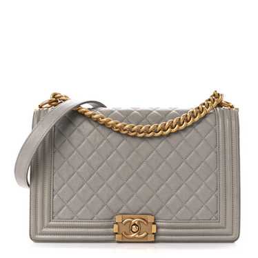 CHANEL Caviar Quilted New Medium Boy Flap Grey - image 1