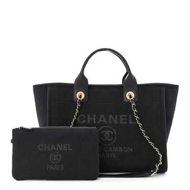 CHANEL Mixed Fibers Small Deauville Tote Black - image 1