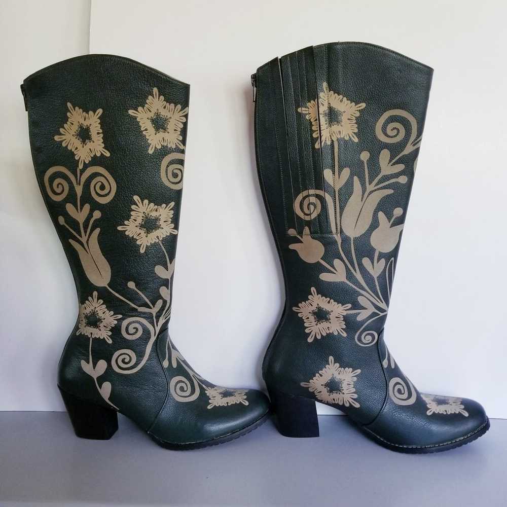 Anthropologie Artemis Boots Engraved Leather Boot… - image 2