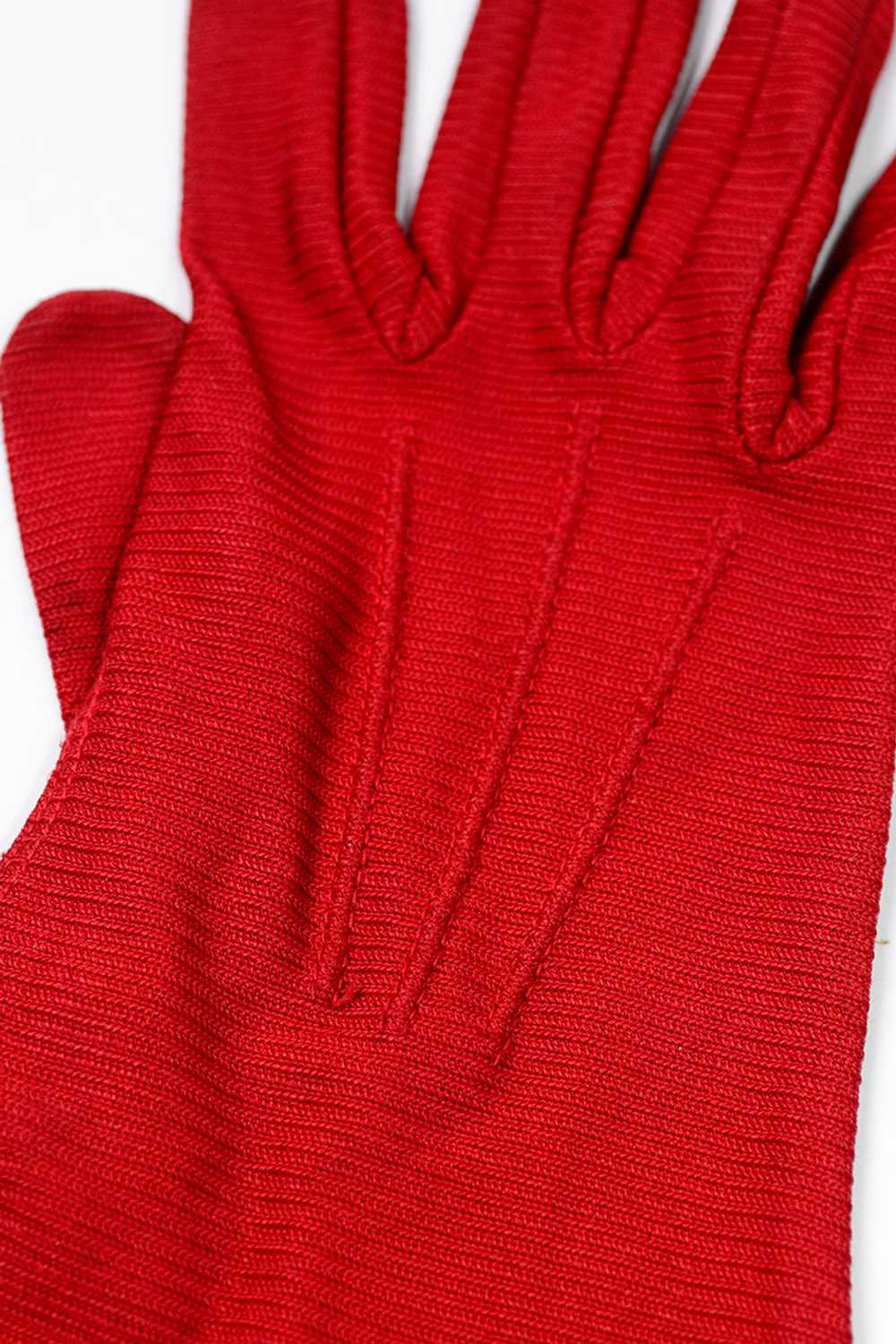1920s La France Vintage Red Gauntlet Gloves 6 - image 4