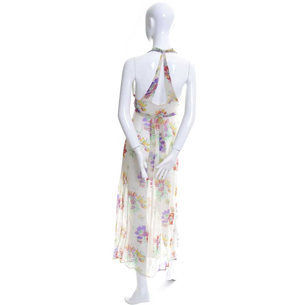 1930's Floral Silk Chiffon Peek a Boo Back Vintag… - image 6