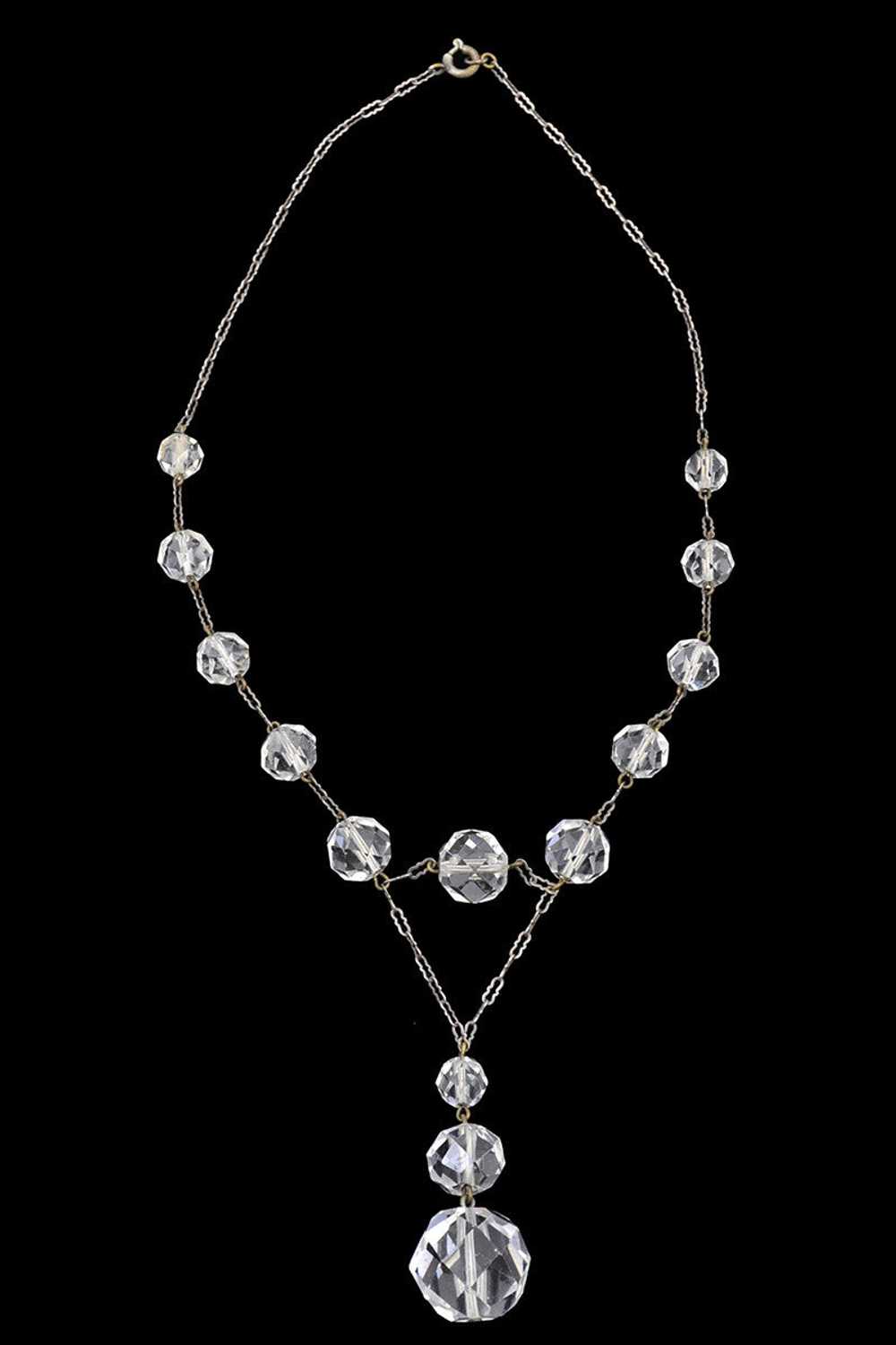 1930s Crystal Drop Vintage Necklace - image 2