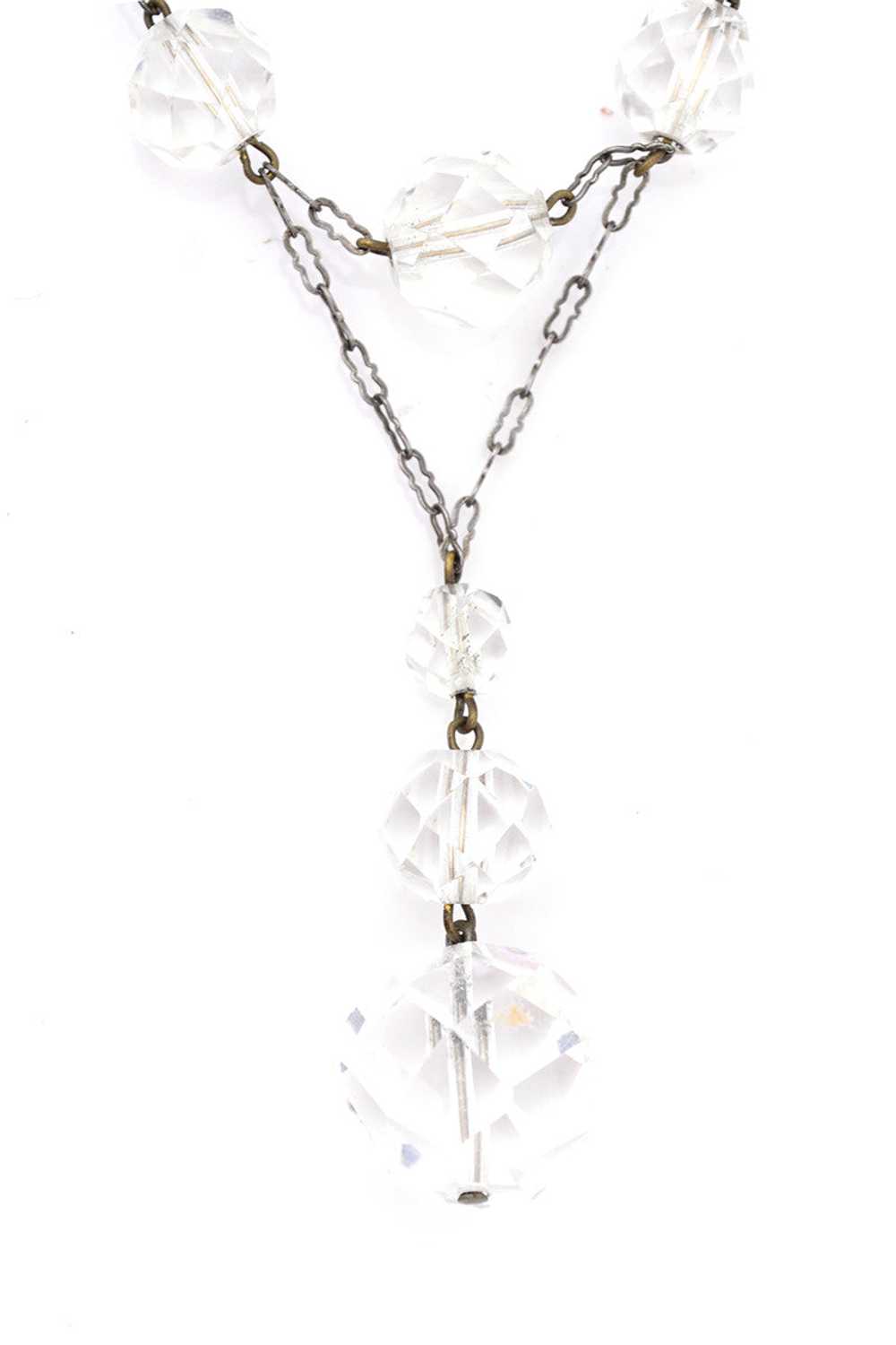 1930s Crystal Drop Vintage Necklace - image 3