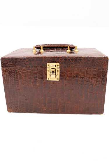 1930s Genuine Alligator Vanity Train Case W Snakes