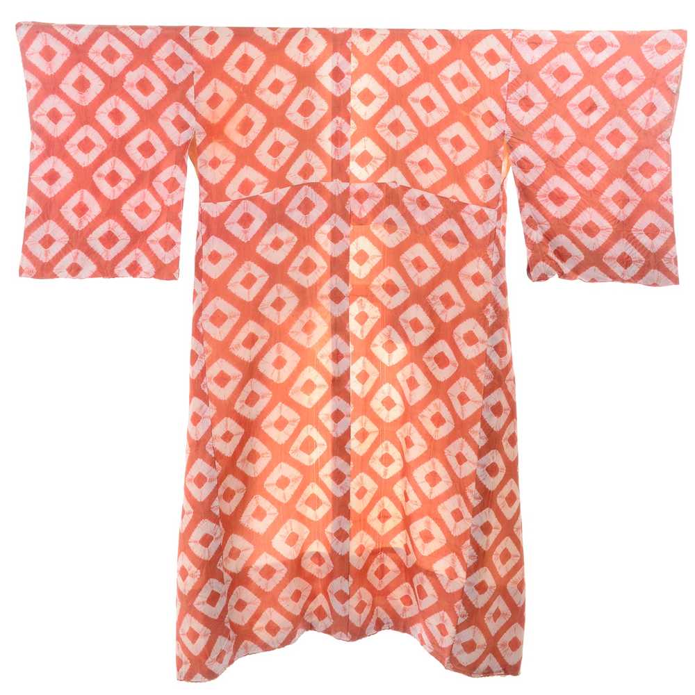 1930s Hand Dyed Orange Kimono Japanese Shibori Si… - image 3