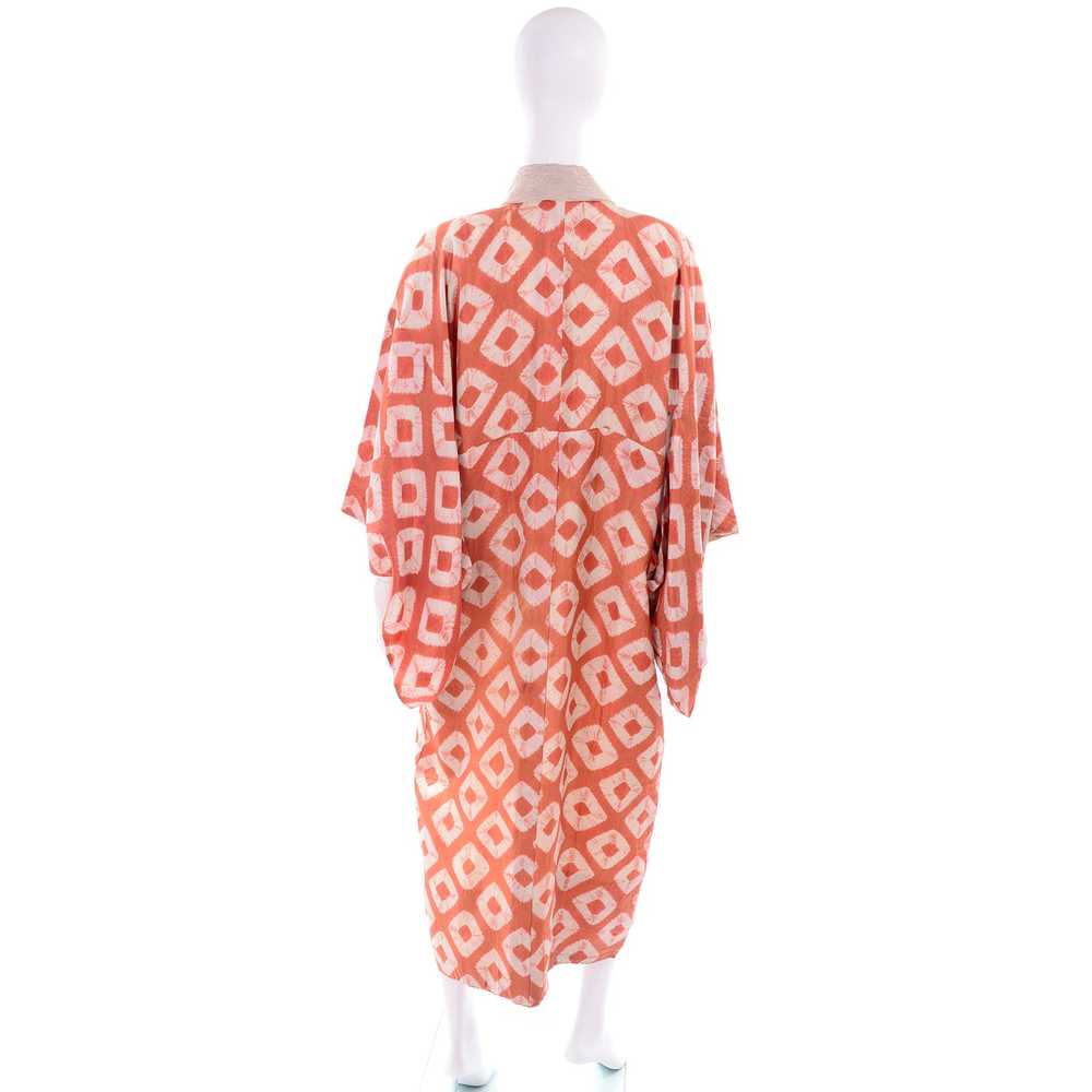 1930s Hand Dyed Orange Kimono Japanese Shibori Si… - image 6