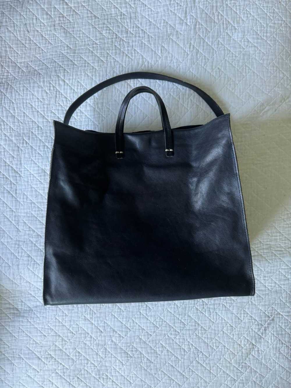 Clare V. Simple Tote Navy with Navy Suede Stripes… - image 2