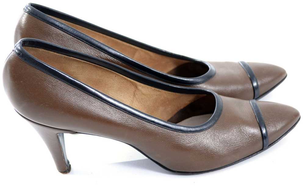 1950's Evins I Magnin Vintage Shoes Brown Black 8… - image 2