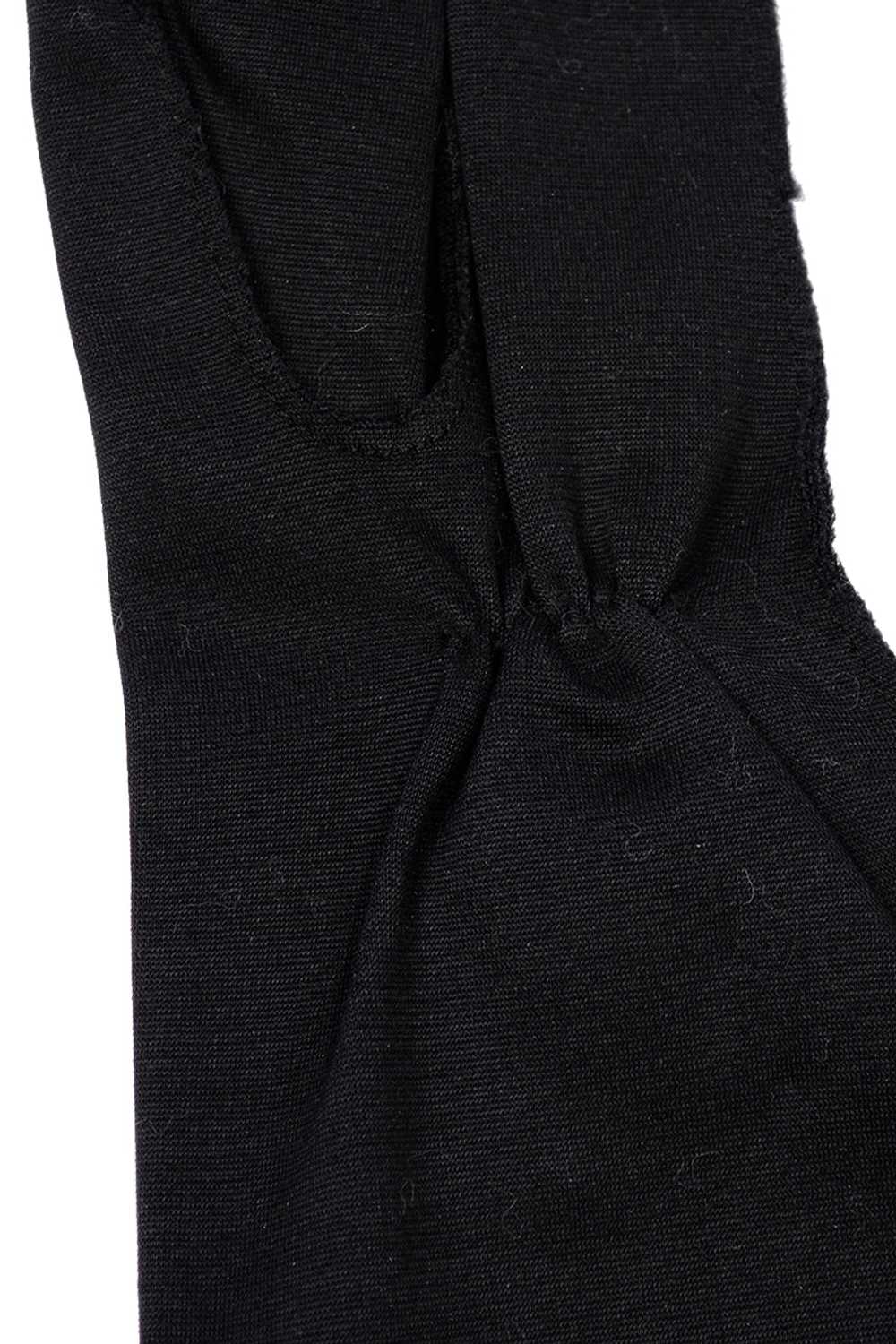 1950s Lady Gay Long Black Gloves w/ Pearls & Rhin… - image 4