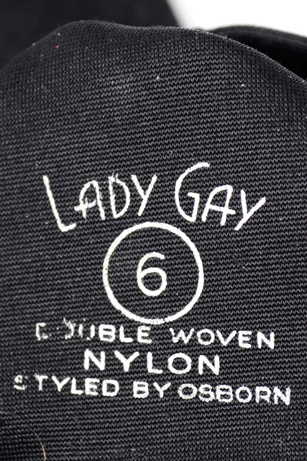 1950s Lady Gay Long Black Gloves w/ Pearls & Rhin… - image 5