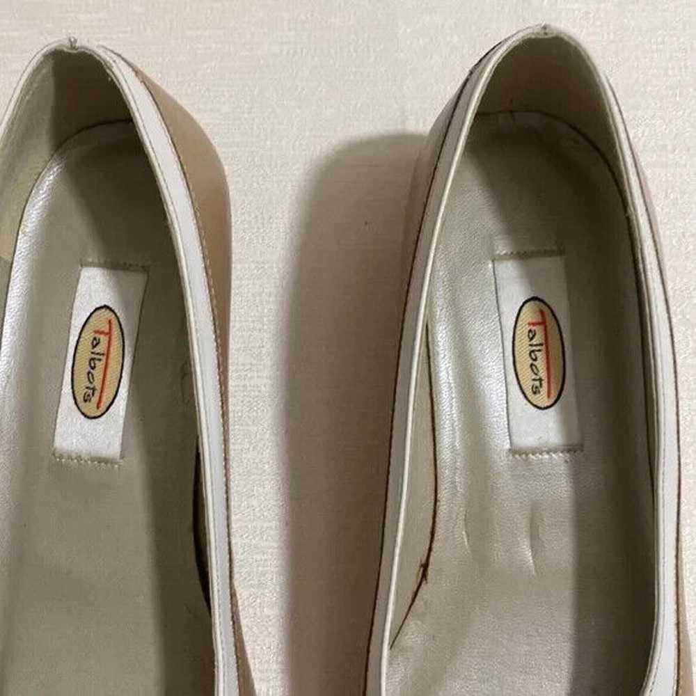 TALBOTS Women's Leather Flat Shoes Beige w Cream … - image 3