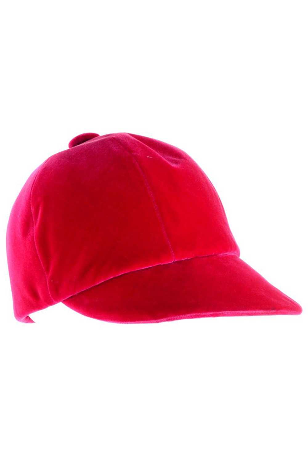 1960's Emme Hat in Raspberry Pink/Red Velvet Eque… - image 1