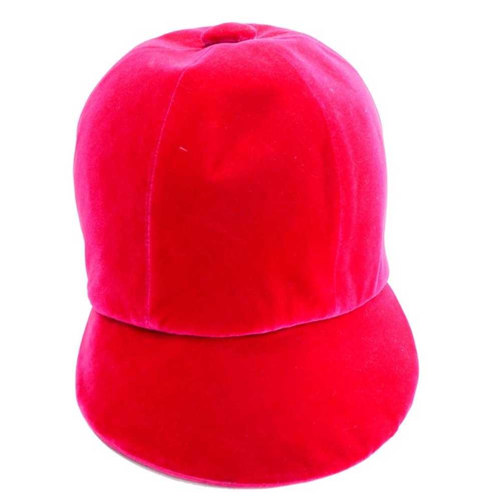 1960's Emme Hat in Raspberry Pink/Red Velvet Eque… - image 3