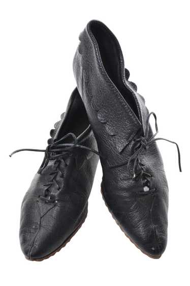 1960's Geppetto of Course Scalloped Black Leather 