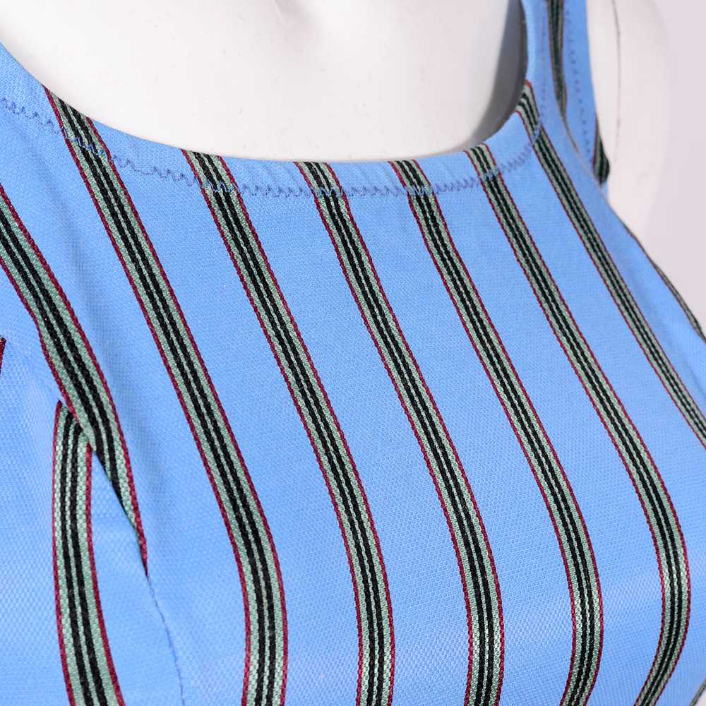 1960s Blue Striped Vintage One Piece Swimsuit - image 6