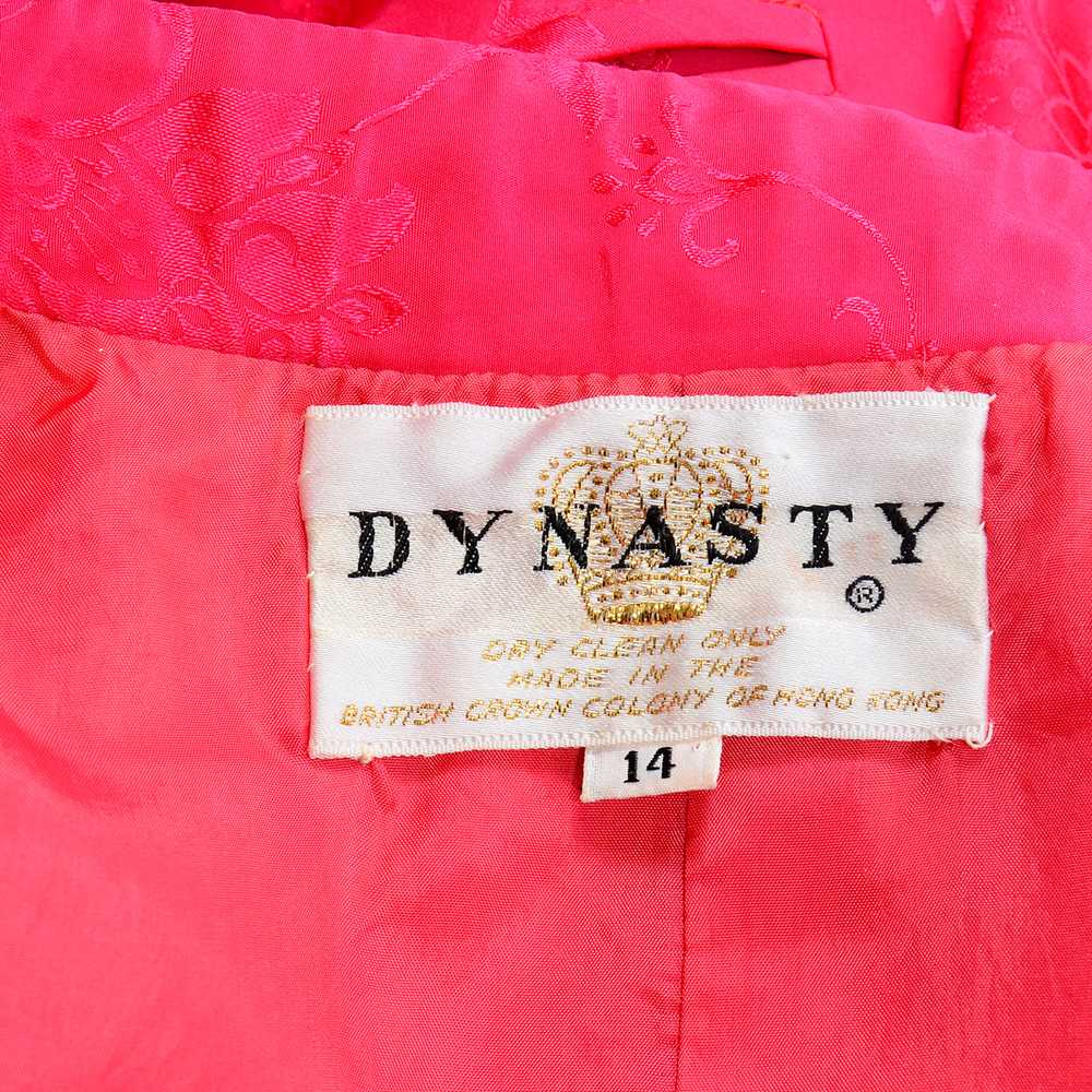 1960s Dynasty Red Silk Floral Pajamas - image 10