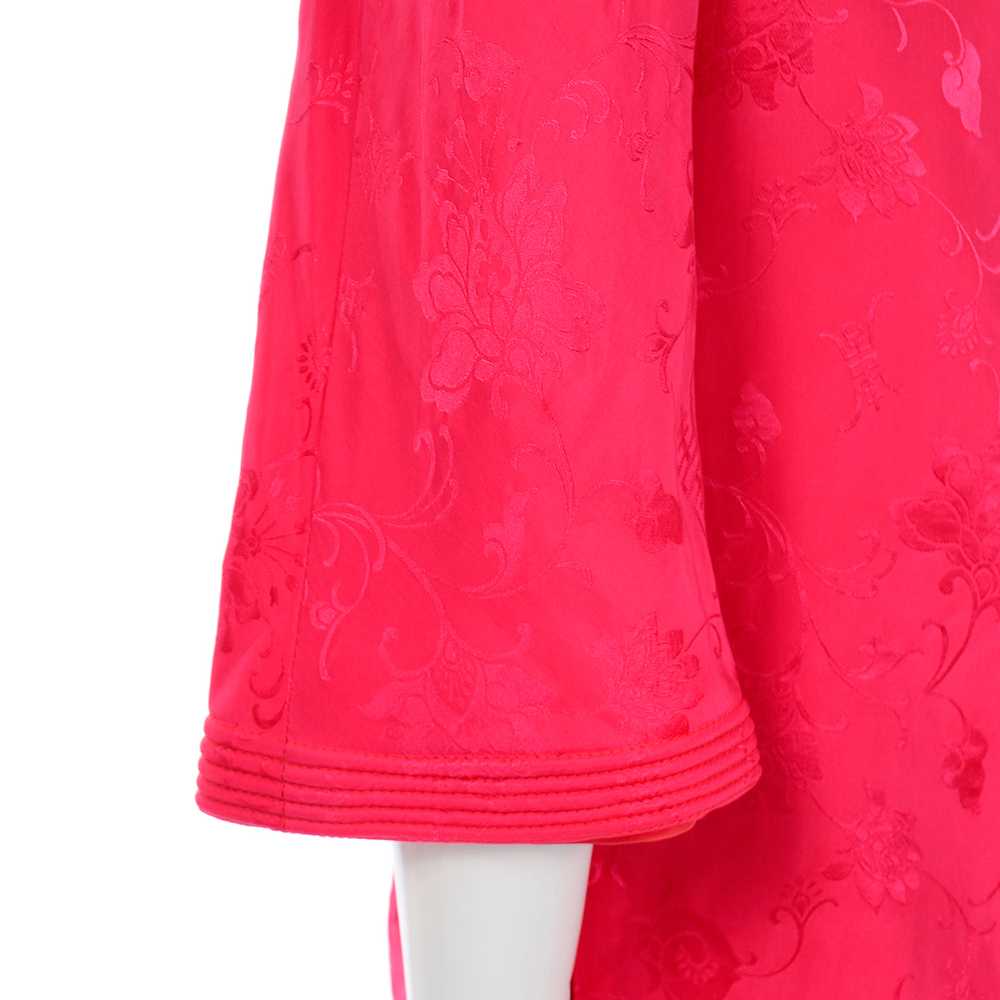 1960s Dynasty Red Silk Floral Pajamas - image 8