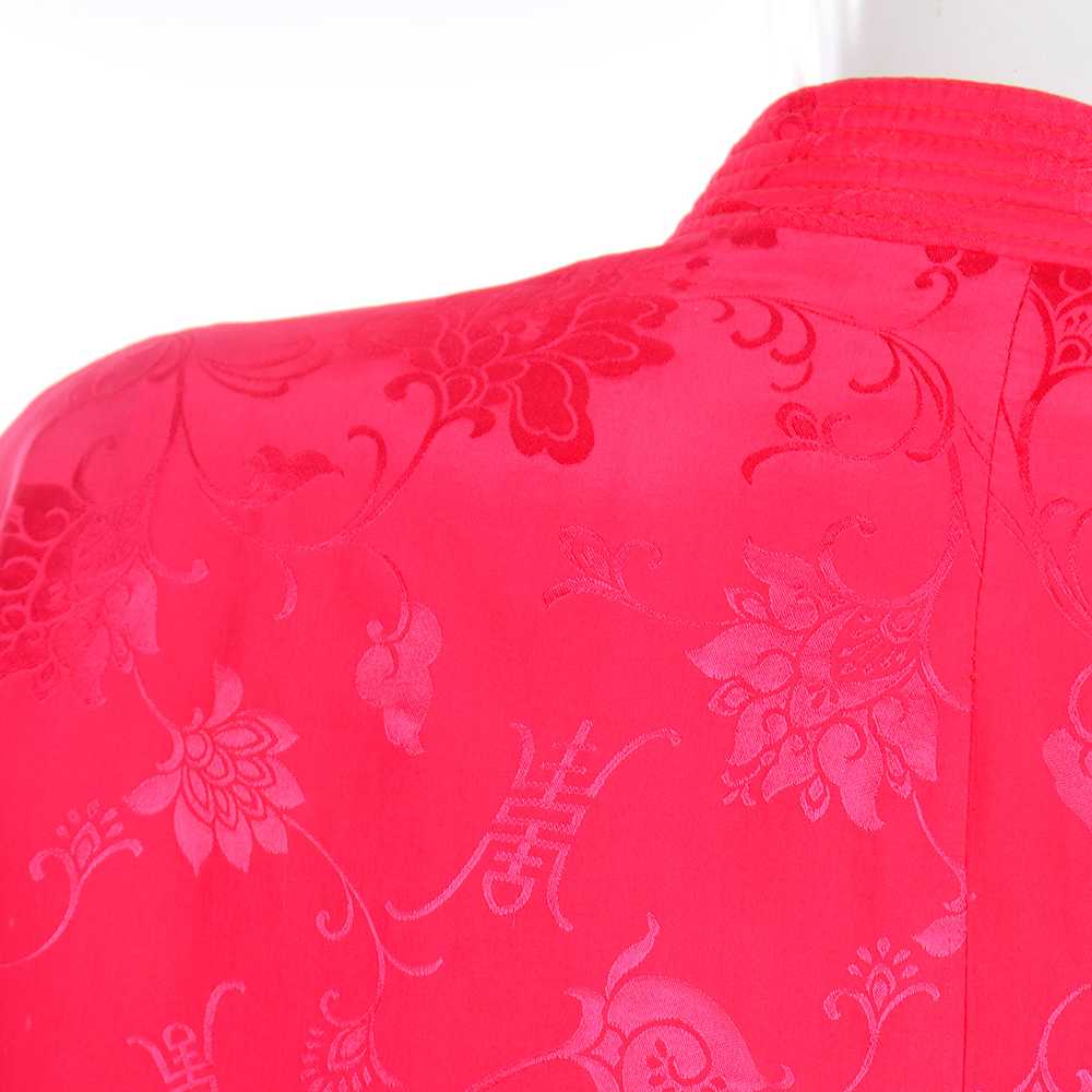 1960s Dynasty Red Silk Floral Pajamas - image 9