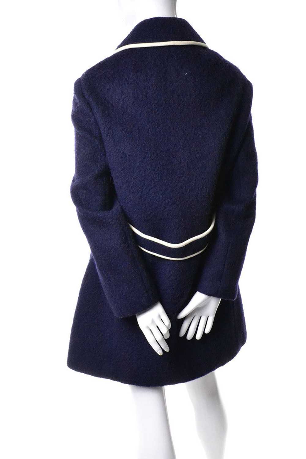 1960s I Magnin Blue and White Mohair Vintage Coat… - image 5