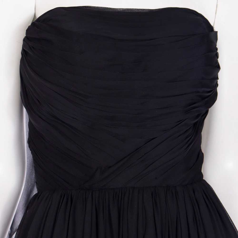 1960s Kay Selig Vintage Ruched Strapless Black Ch… - image 10