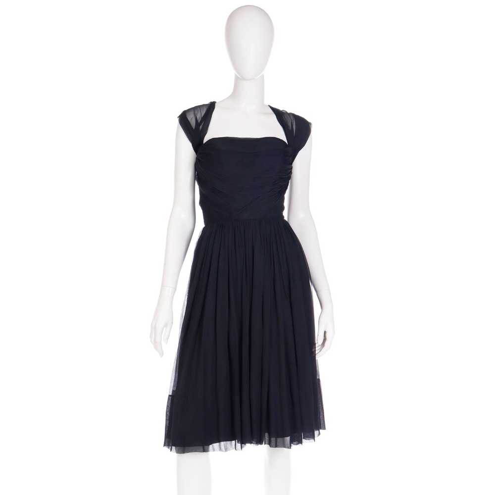 1960s Kay Selig Vintage Ruched Strapless Black Ch… - image 7