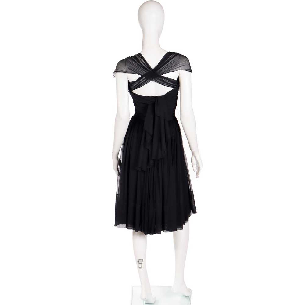 1960s Kay Selig Vintage Ruched Strapless Black Ch… - image 8