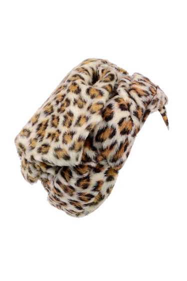 1960s Leopard Print Faux Fur Pill Box Hat - image 1