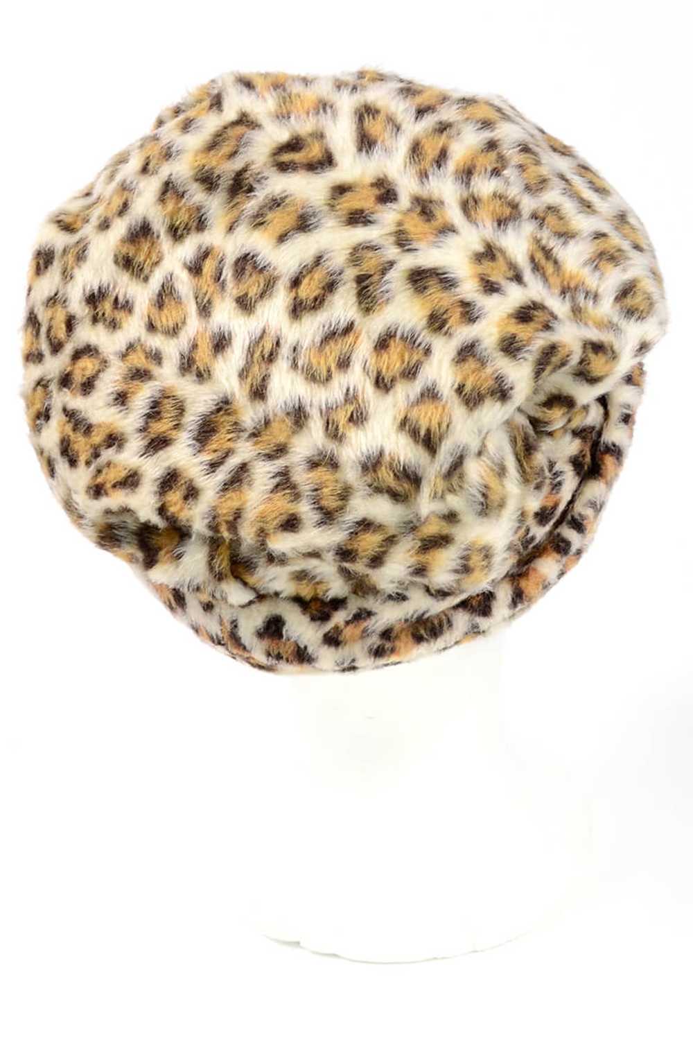 1960s Leopard Print Faux Fur Pill Box Hat - image 5