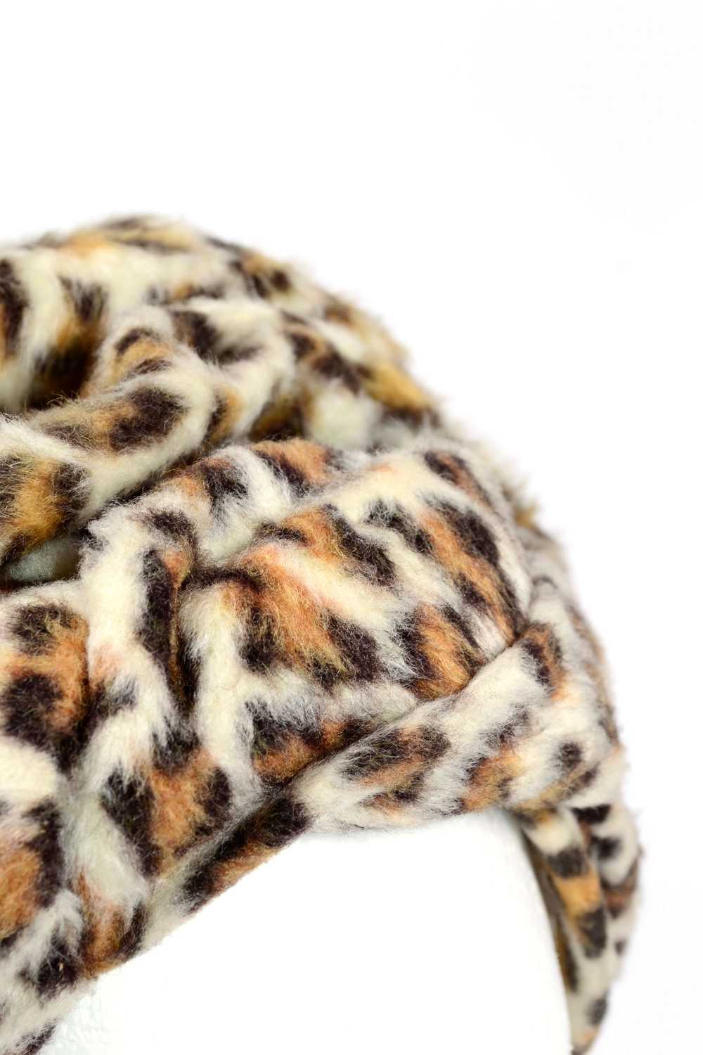 1960s Leopard Print Faux Fur Pill Box Hat - image 6