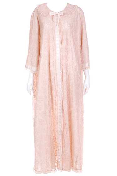 1960s Odette Barsa Vintage Blush Pink Lace Full Le