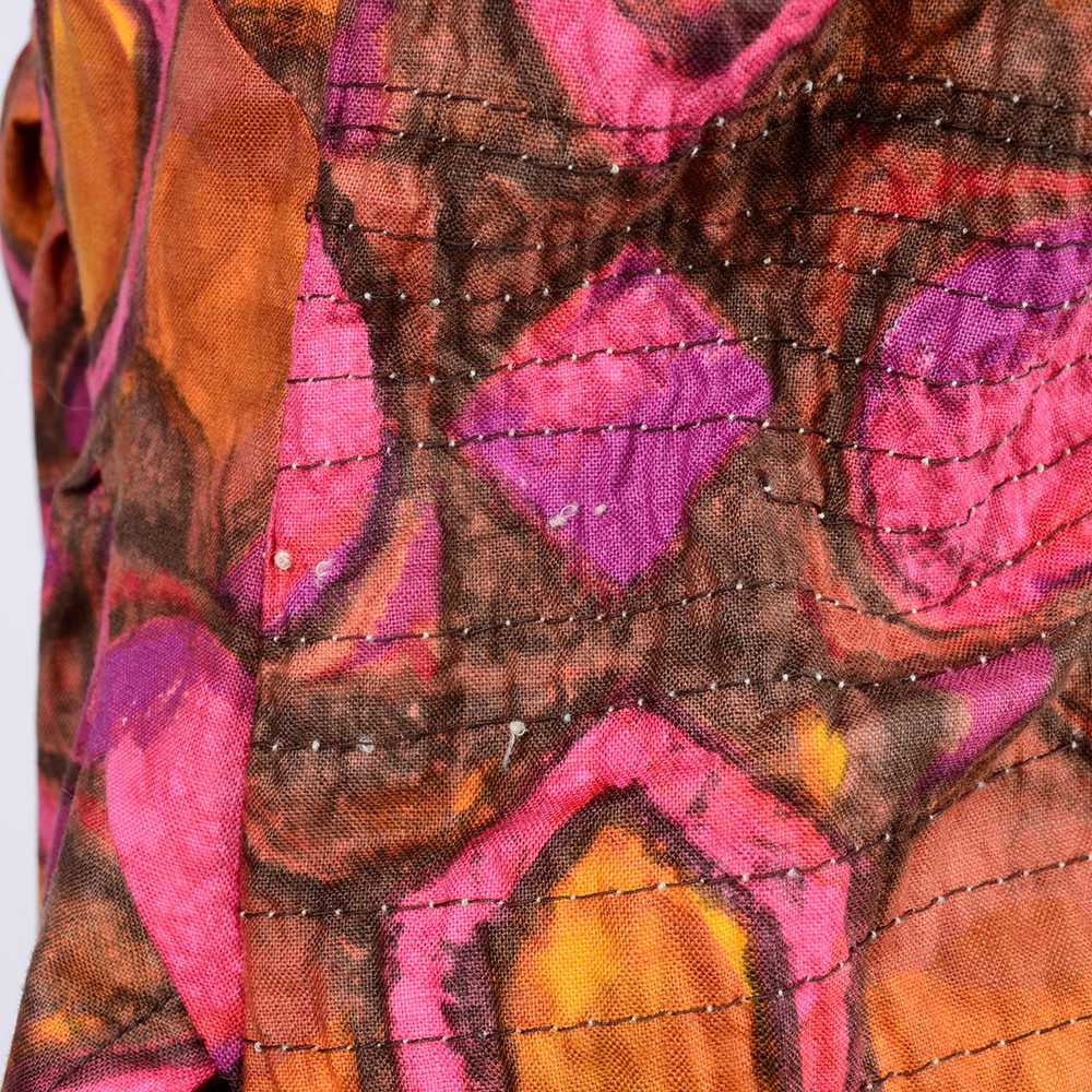 1960s Skylar Pink & Brown Abstract One Piece Swim… - image 8