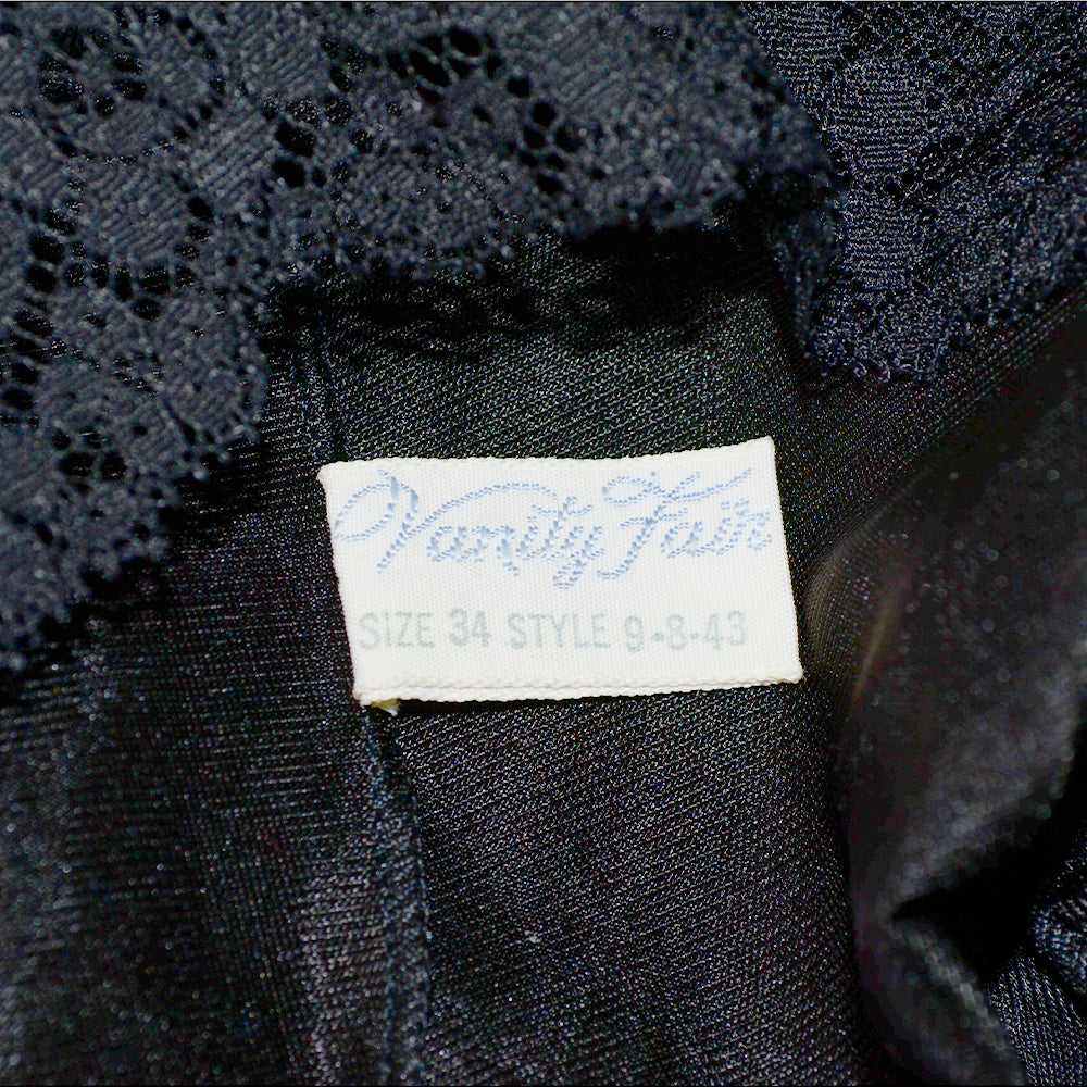 1960s Vanity Fair Black Long Nightgown w/ Lace & … - image 7