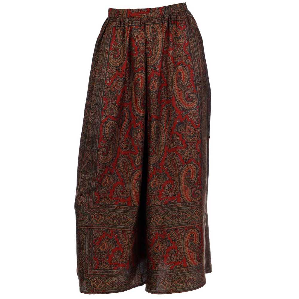 1970s Anne Klein Paisley Print Silk 3 Pc Skirt Bl… - image 10