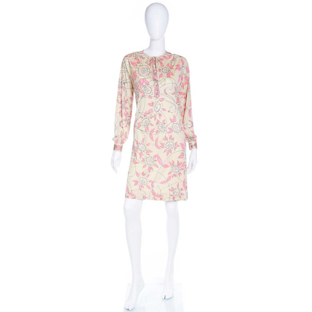 1970s Emilio Pucci Silk Jersey Vintage Dress Yell… - image 2