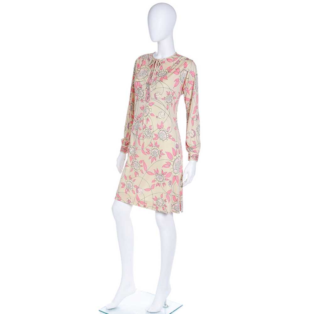 1970s Emilio Pucci Silk Jersey Vintage Dress Yell… - image 5