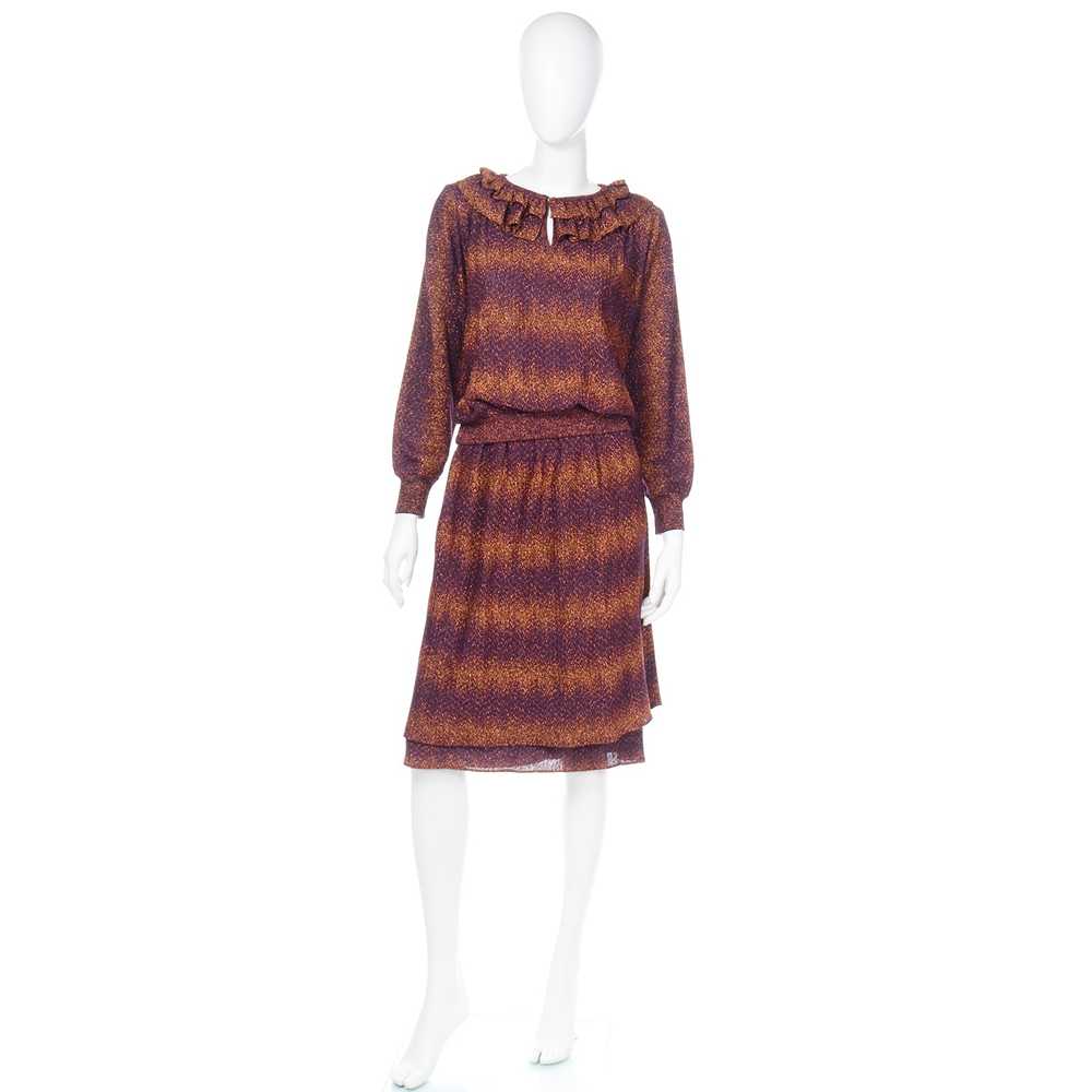 1970s Missoni Purple & Copper Metallic 2Pc Dress … - image 2
