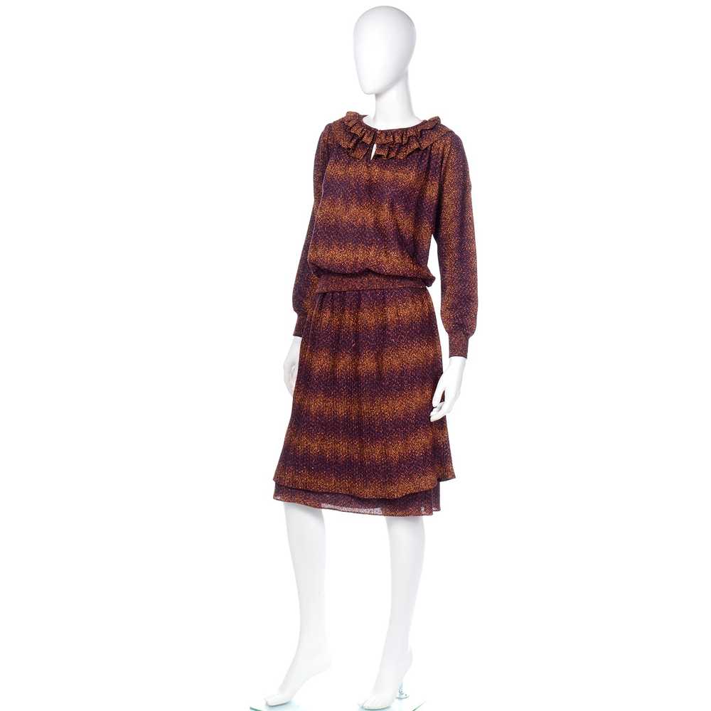1970s Missoni Purple & Copper Metallic 2Pc Dress … - image 3