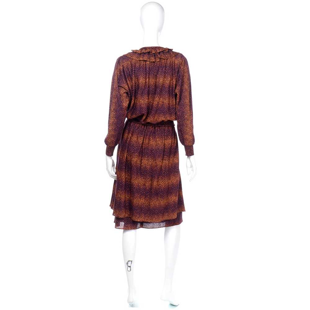 1970s Missoni Purple & Copper Metallic 2Pc Dress … - image 4