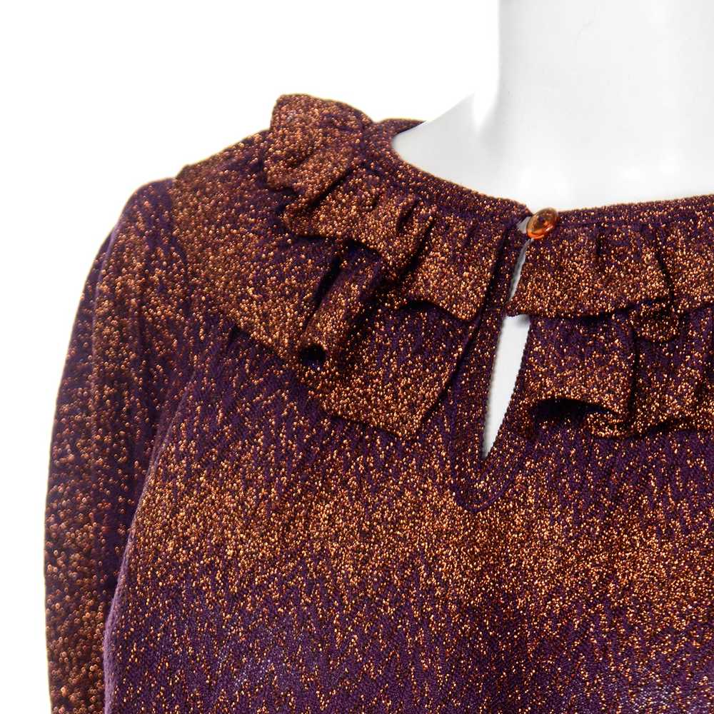 1970s Missoni Purple & Copper Metallic 2Pc Dress … - image 6