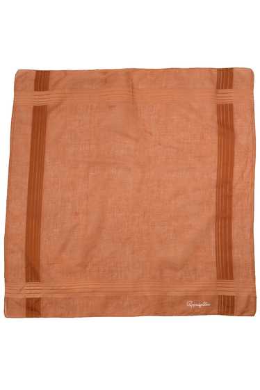 1970s Pappagallo Copper Brown Square Cotton Scarf - image 1