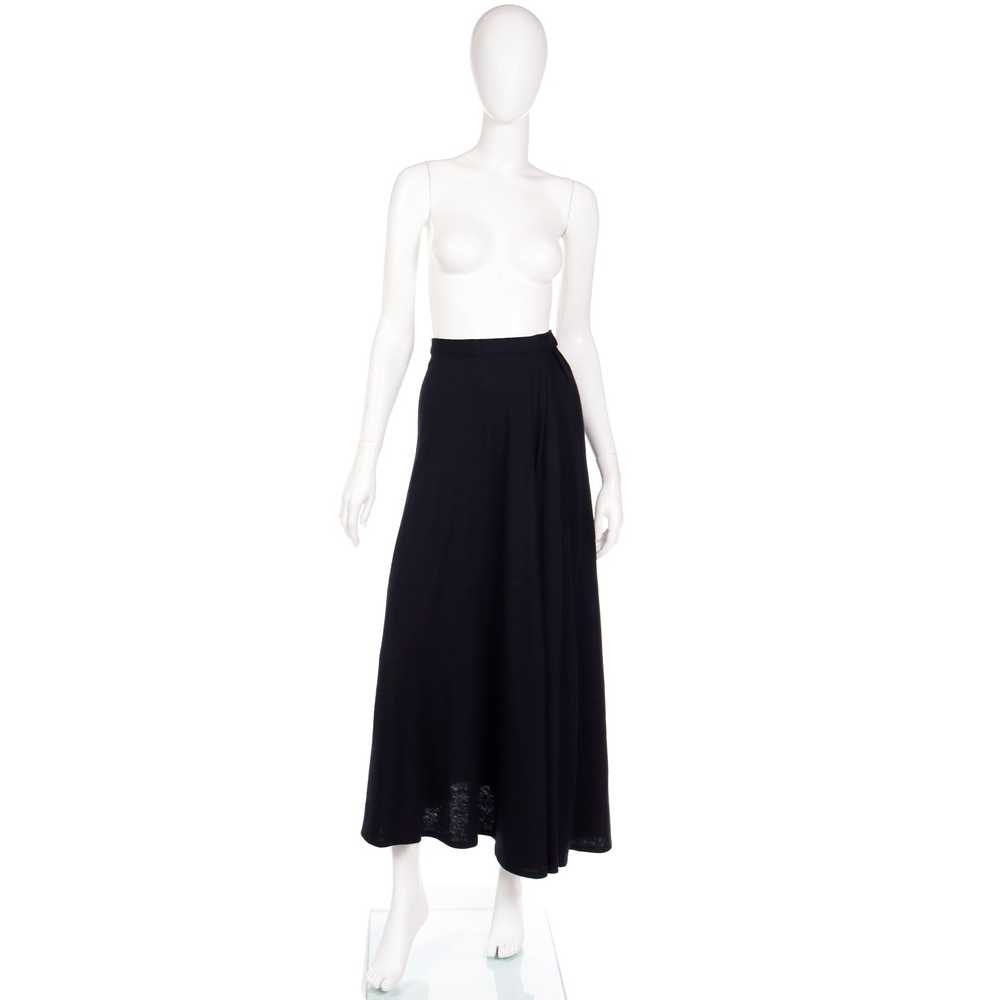 1970s Pauline Trigere Full Length Black Bias Cut … - image 2