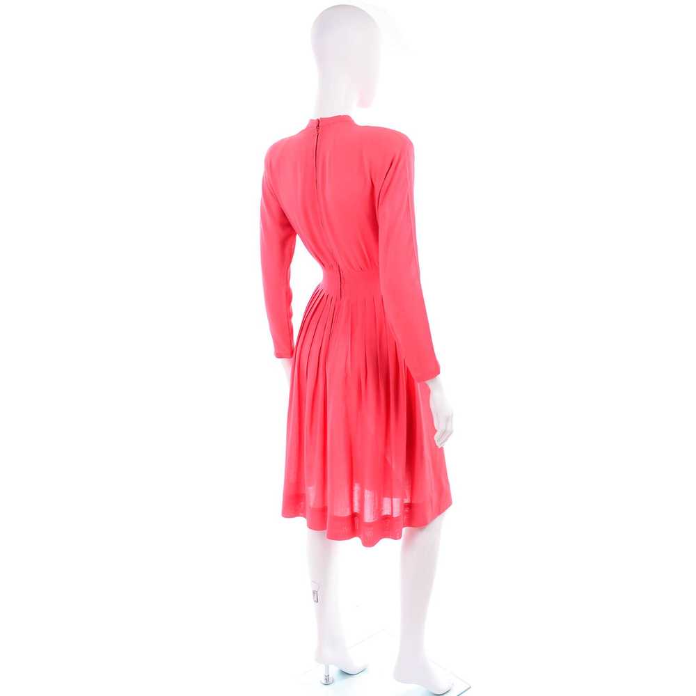 1970s Pauline Trigere Salmon Pink Dress w/ Keyhol… - image 5