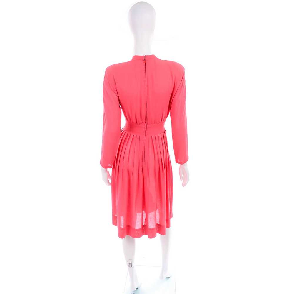 1970s Pauline Trigere Salmon Pink Dress w/ Keyhol… - image 6