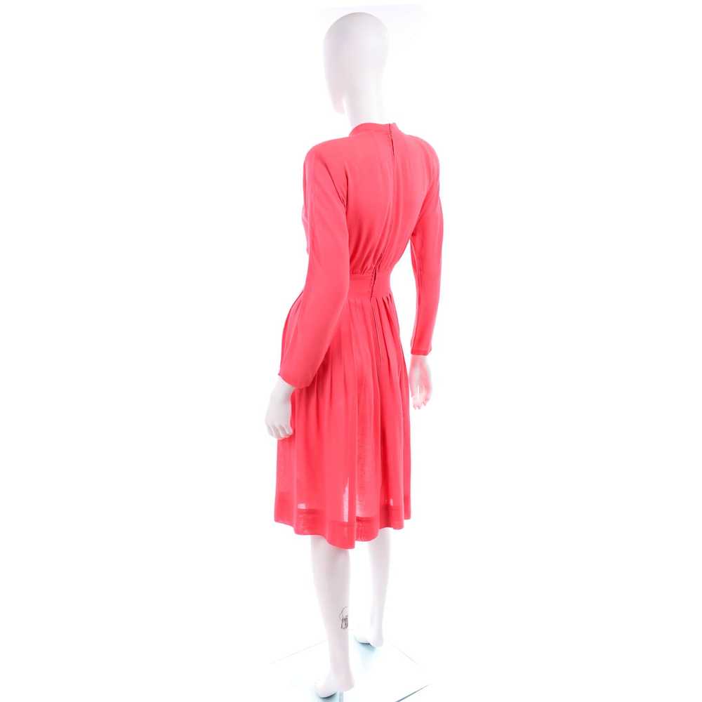 1970s Pauline Trigere Salmon Pink Dress w/ Keyhol… - image 7