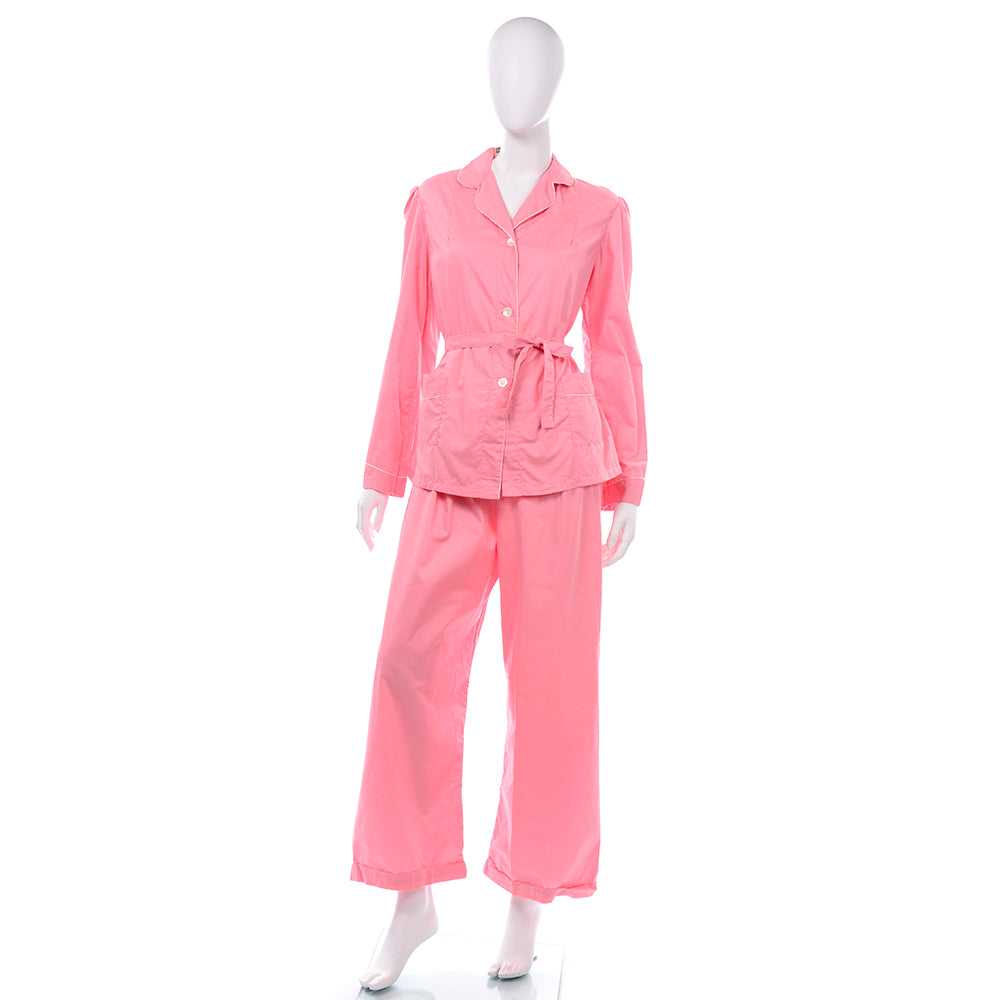 1970s Pink Cotton Vintage Pajama Set Deadstock fr… - image 2
