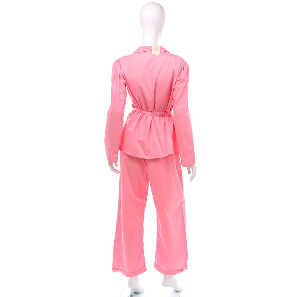 1970s Pink Cotton Vintage Pajama Set Deadstock fr… - image 3