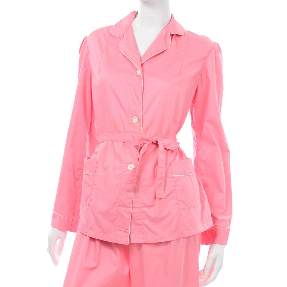 1970s Pink Cotton Vintage Pajama Set Deadstock fr… - image 4