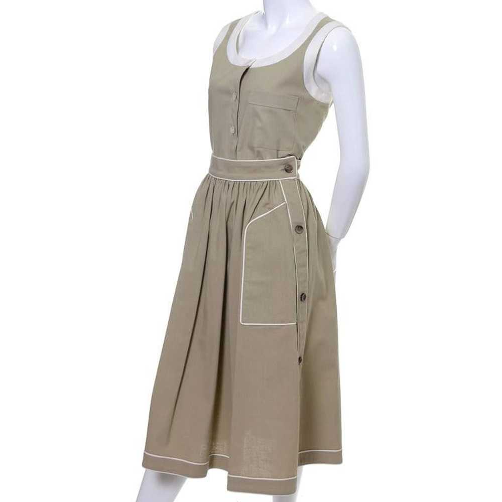 1970s Valentino Vintage 2pc Linen Dress Skirt Top… - image 4