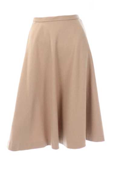 1970s Valentino Vintage Camel Wool Circle Skirt Si