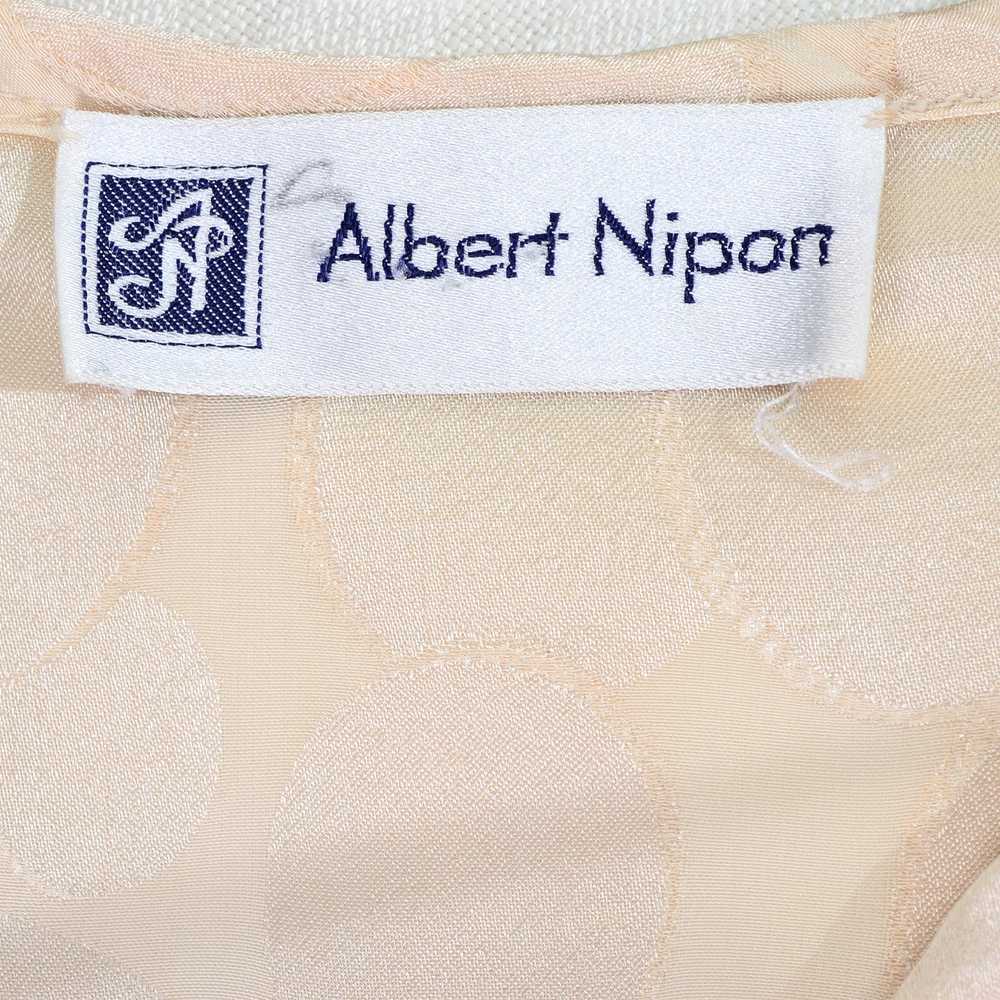 1970s Vintage Albert Nipon Cream Silk Tonal Circl… - image 12